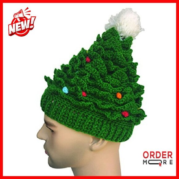 Handmade Knitted Crochet Beanie Santa Hat One Size Fits Most Adults main image 5